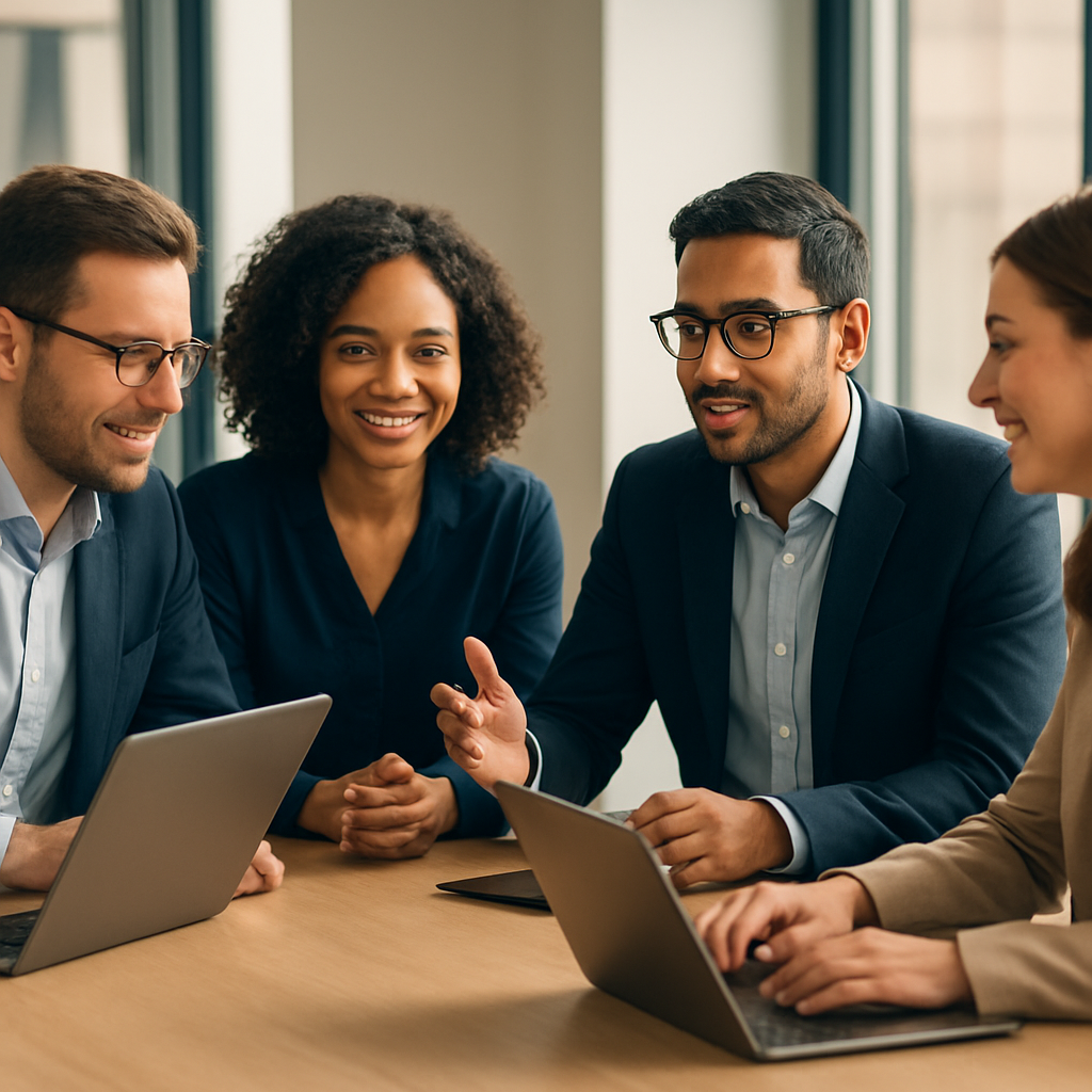 The RT Ventures team collaborating in a modern office